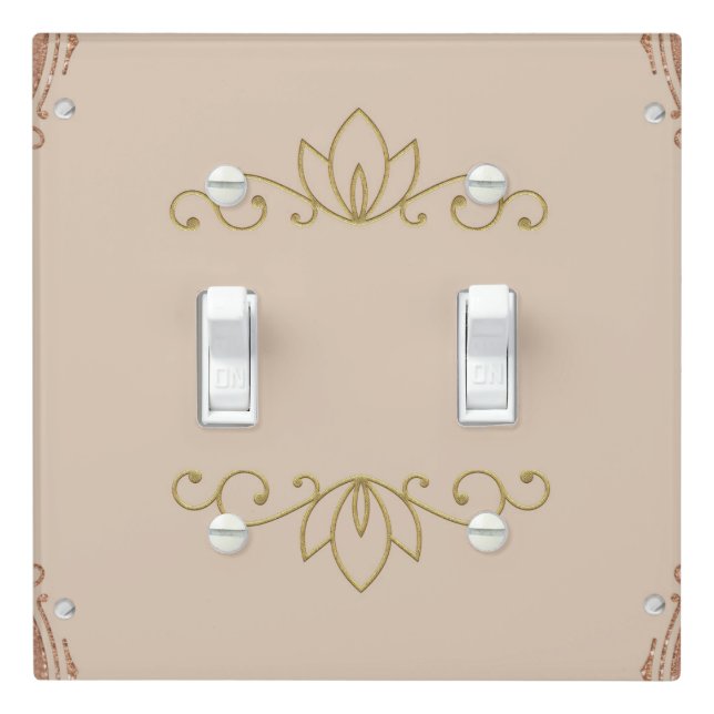 Blush Pink & Gold Elegant Chic Custom Glam Light Switch Cover (In Situ)