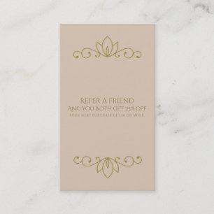 Blush Pink & Gold Elegant Chic Refer a Friend Card