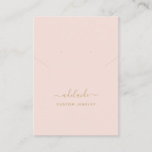 Blush Pink Gold Elegant Necklace Earring Display Business Card