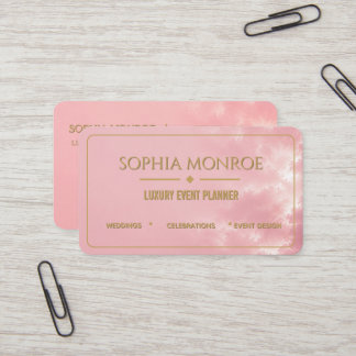 Blush Pink & Gold Event Planner Business Card