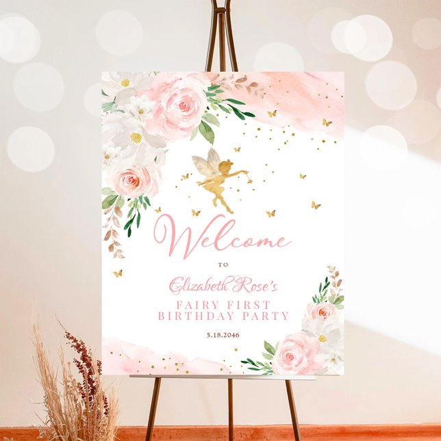 Blush Pink Gold Fairy Welcome Sign (Creator Uploaded)