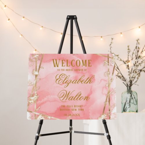 Blush Pink Gold Fairytale Bridal Shower Welcome Foam Board