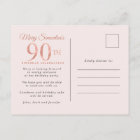 Blush Pink Gold Floral 90th Birthday Party