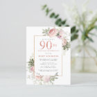 Blush Pink Gold Floral 90th Birthday Party