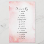 Blush Pink Gold Floral Baby Word Scramble Game (Back)