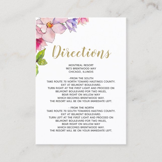 Blush Pink Gold Floral Garden Botanical Wedding Business Card (Front)