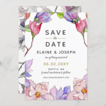 Blush Pink Gold Floral Garden Botanical Wedding Invitation