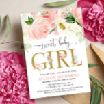 Blush pink gold Floral Girl baby shower Invitation<br><div class="desc">For more advanced customization of this design,  simply select the "Customize It" button above!</div>