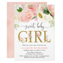 Blush pink gold Floral Girl baby shower Invitation Blush pink gold Floral Girl baby shower Invitation