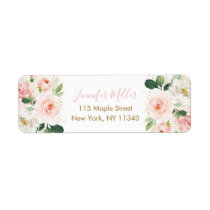 Blush Pink Gold Floral Wedding Label
