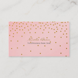 Blush Pink & Gold Foil Confetti Dots Business Card
