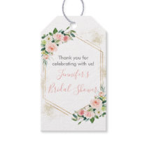Blush Pink & Gold Geometric Floral Bridal Shower Gift Tags
