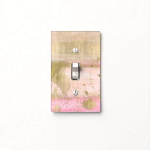 Blush Pink Gold Glam Watercolor Hello Beautiful Light Switch Cover