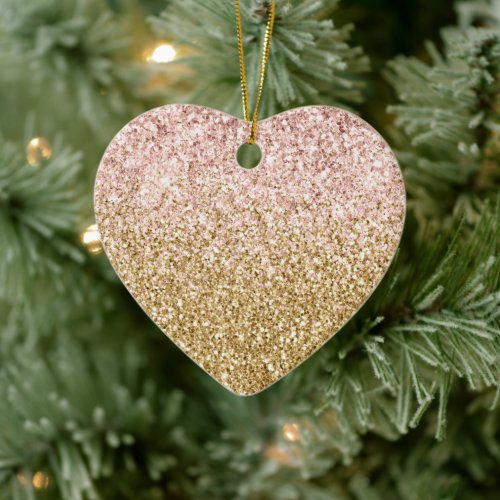 Blush Pink Gold Glitter Glitz       Ceramic Ornament