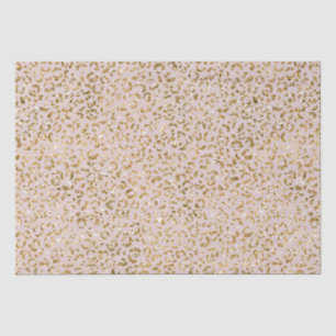 Blush Pink Gold Glitter Leopard Print Tissue Paper