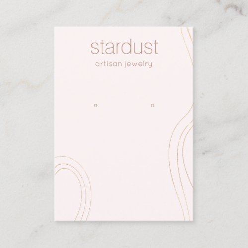 Blush Pink  Gold Glitter Lines Earring Display Business Card