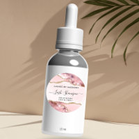 Blush Pink Gold Glitter Marble Agate Product Label