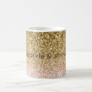 Blush Pink Gold Glitter Sparkle Coffee Mug