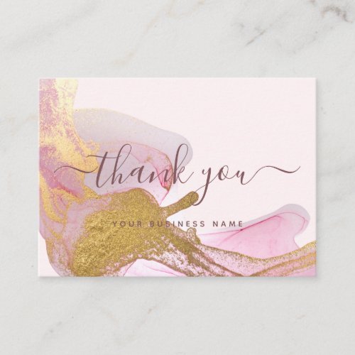 Blush Pink Gold Glitter Thank You For Order Insert