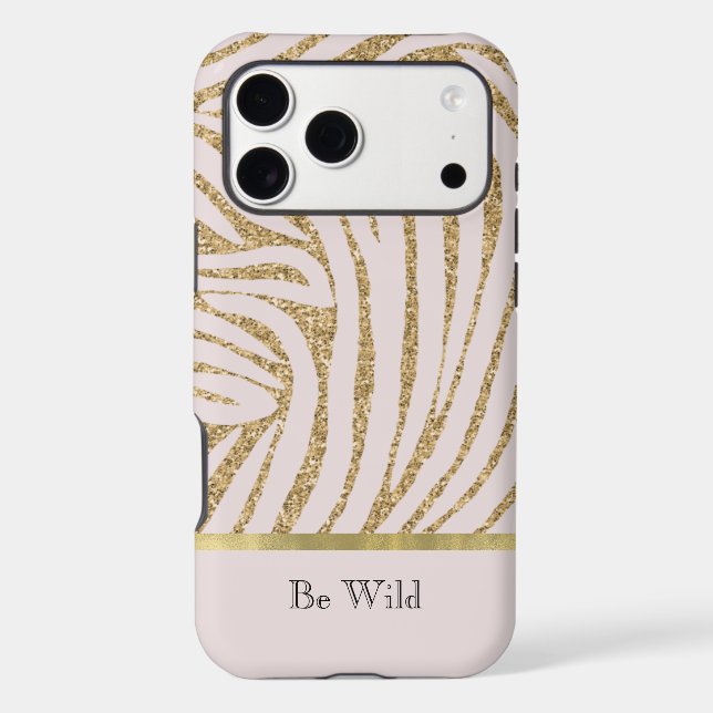 Blush Pink Gold Glitter Zebra   Case-Mate iPhone Case (Back)