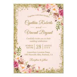 Wedding Invitations Blank Baby Pink 5