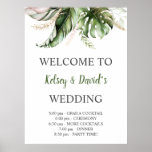 Blush Pink Gold Greenery Wedding Welcome Poster<br><div class="desc">Let your guests know they're at the right party and what's in store for the night. Lush tropical greenery with accents of blush pink and gold. Personalize with your own information.</div>