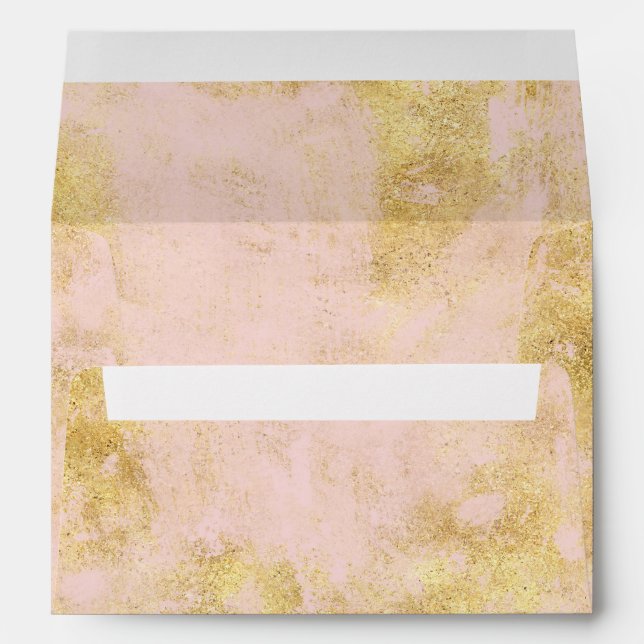Blush Pink Gold Grunge Envelope (Back (Bottom))