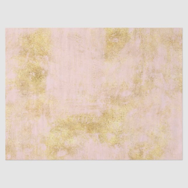 Blush Pink Gold Grunge Tissue Paper (Front)