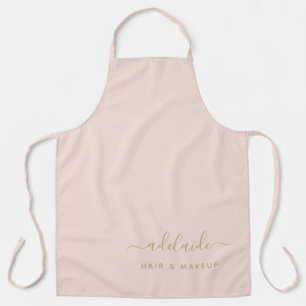 Blush Pink Gold Hair Stylist Makeup Artist Salon Apron