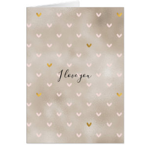 Blush Pink Gold Hearts Cards
