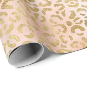 Blush Pink Gold Leopard Print    Wrapping Paper