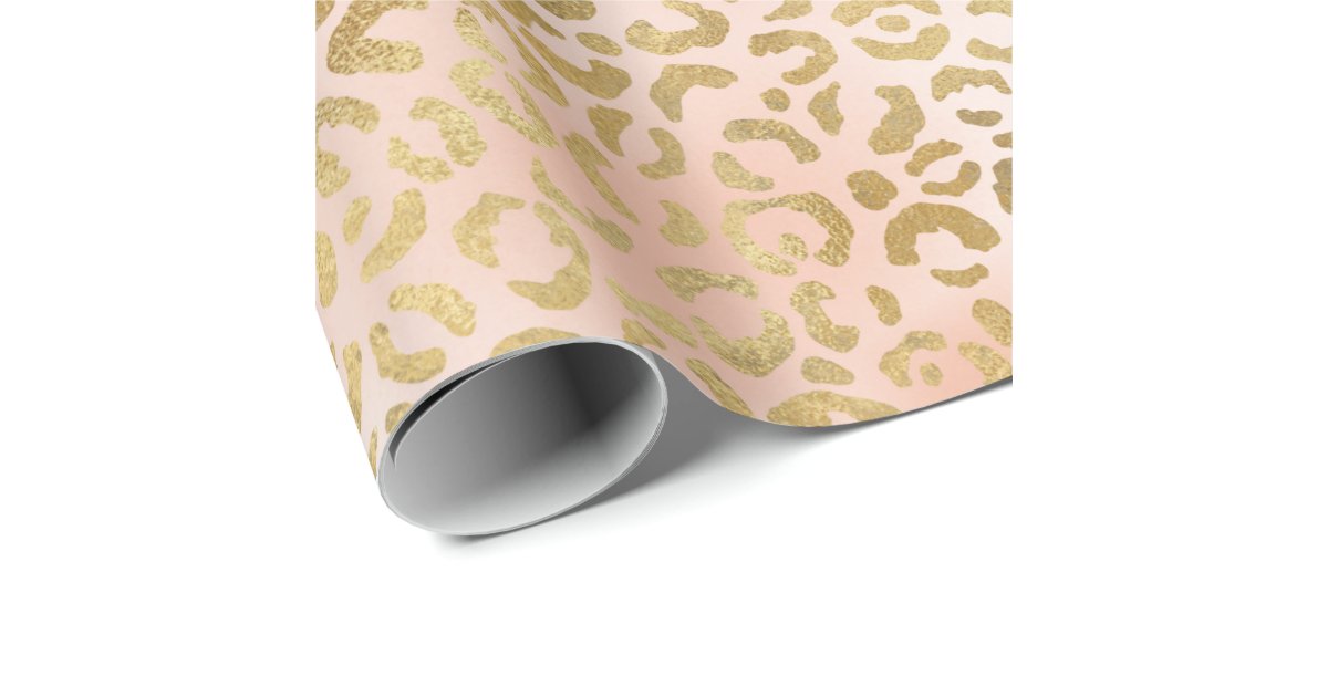 Blush Pink Gold Leopard Print Wrapping Paper | Zazzle