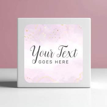 Blush Pink Gold Marble Modern Stylish Chic Custom Square Sticker by CyanSkyDesign at Zazzle