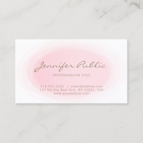 Blush Pink Gold Minimalist Elegant Design Trendy Business Card