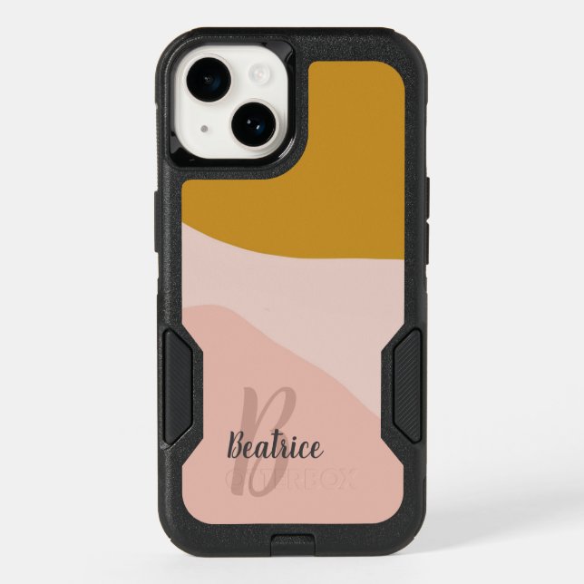 Blush Pink Gold Modern Named LifeProof iPhone Case (Back)