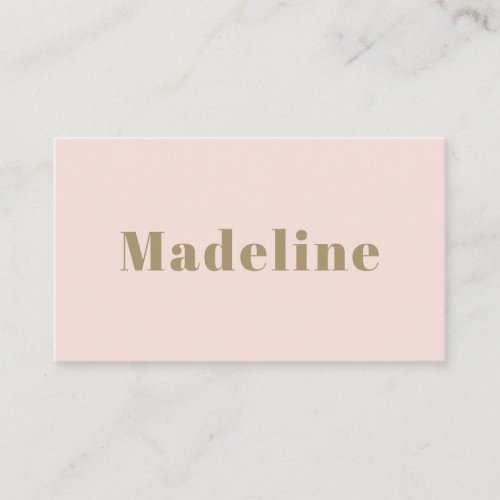 Blush Pink Gold Modern Simple Monogram Signature Business Card