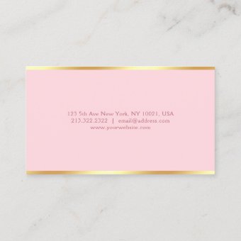 Blush Pink Gold Modern Template Handwritten Script Business Card | Zazzle
