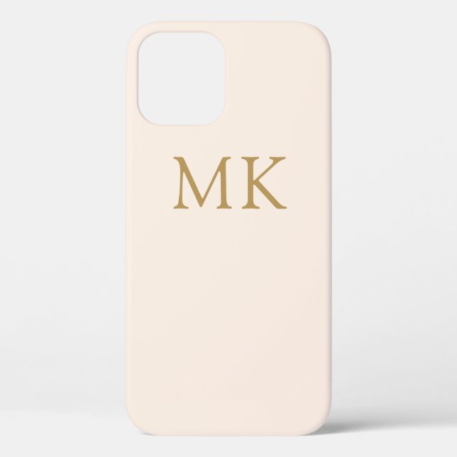 Blush Pink Gold Monogram Case-Mate iPhone Case (Back)