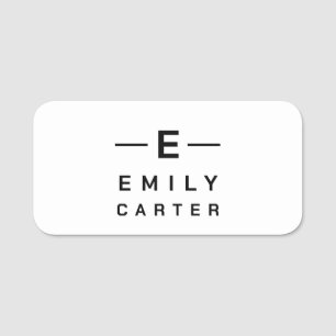 Blush Pink Gold Monogram Elegant Minimal Design Name Tag