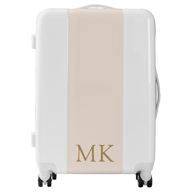 Blush Pink Gold Monogram Suitcases (Front)