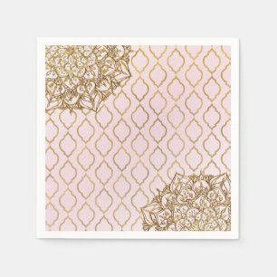 Blush Pink & Gold Moroccan Arabian Nights Wedding Napkins