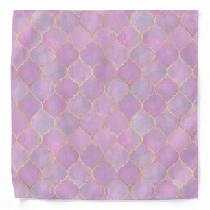 Blush Pink Gold Moroccan Pattern Bandana