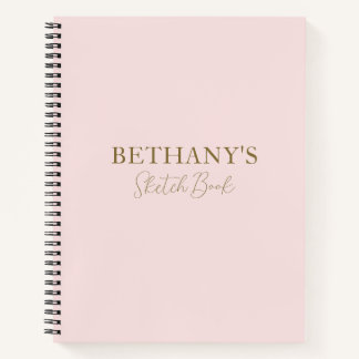 Blush Pink Gold Name Notebook