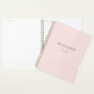 Blush Pink Gold Name Planner