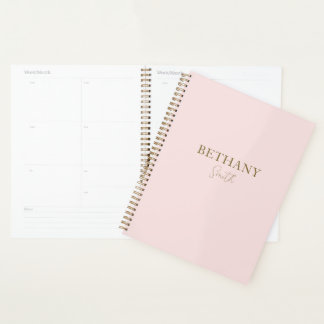 Blush Pink Gold Name Planner