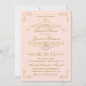 Blush Pink & Gold Ornate Swirl Bridal Shower Invitation (Front)