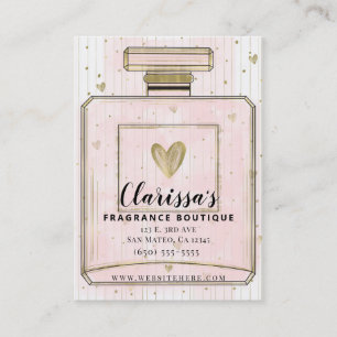 Blush Pink & Gold Paris Parfum Fragrance Boutique Business Card