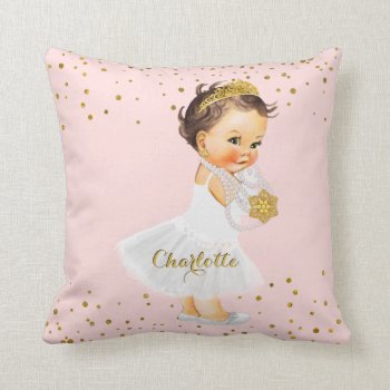 Blush Pink Gold Princess Nursery | Baby Girl Name Throw Pillow by angela65 at Zazzle
