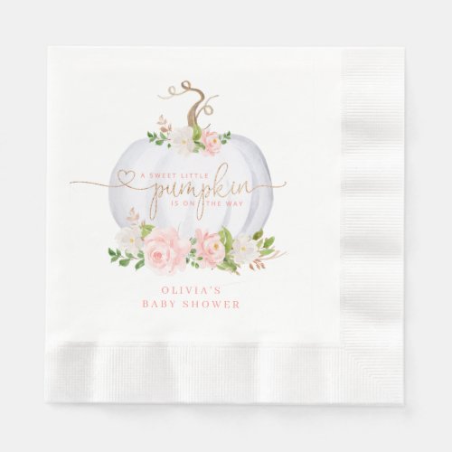 Blush pink gold pumpkin  napkins