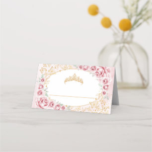 Blush Pink Gold Quinceanera Place Card